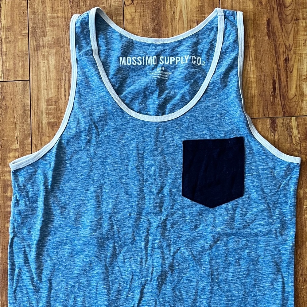 Heather Blue Tank Top with Pocket